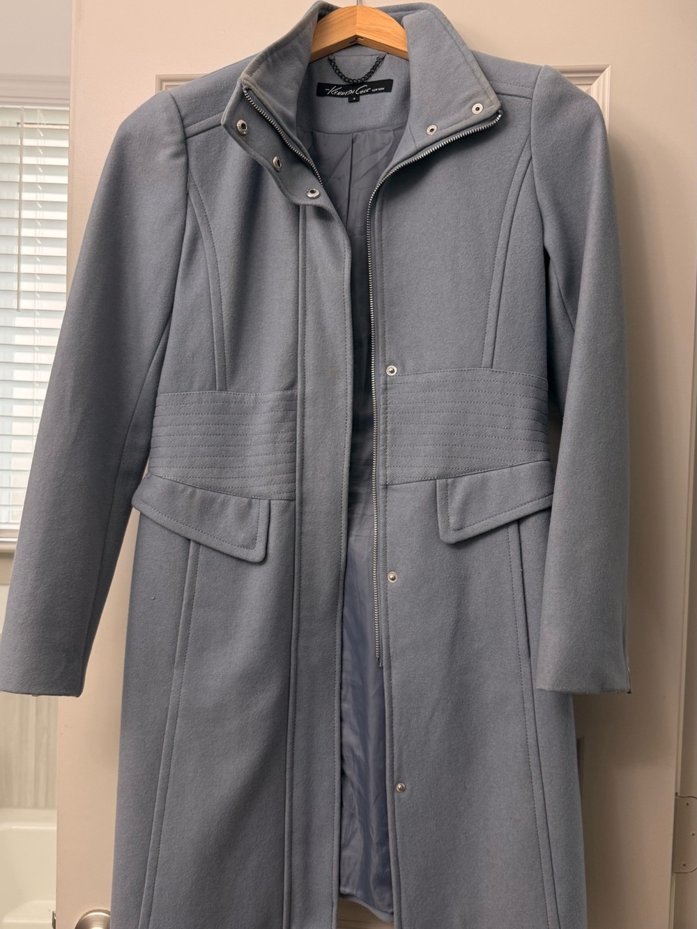 Kenneth Cole New York Blue Wool Blend Coat – Size 4
